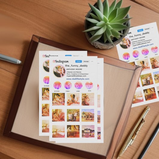Instagram fotorooster visitekaartje