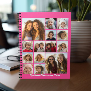 Instagram Fotosamenstelling - Tot 14 foto's Roze Notitieboek