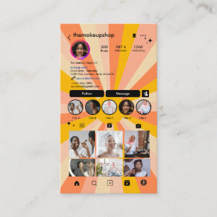 Instagram Groovy Retro Boho QR-code social media Visitekaartje