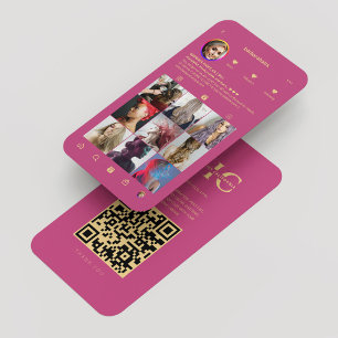 Instagram Haarstylist Roze Instagram Modern Visitekaartje