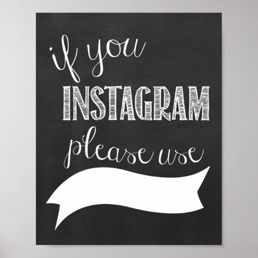 Instagram Hashtag Wedding Chalkboard Poster (Voorkant)