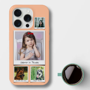 Instagram Herinneringen Collage 4 foto Peach Fuzz iPhone 15 Pro Hoesje