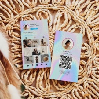 Instagram holografische QR-code 10 foto-raster Visitekaartje