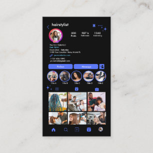 Instagram Kapper Blauwe QR-code Social Media Visitekaartje