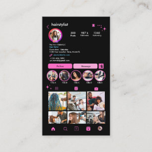 Instagram Kapper Roze QR Code Social Media Visitekaartje