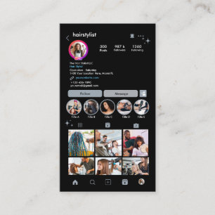Instagram Kapper Stofblauw QR Social Media Visitekaartje