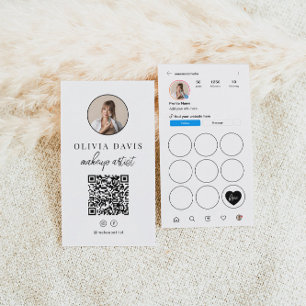 Instagram Licht Thema QR Code Loyalty Punch Card Visitekaartje