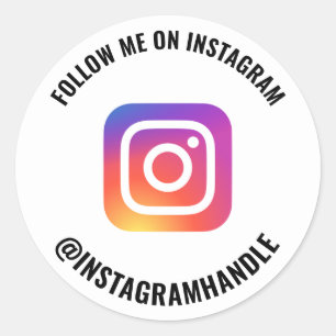 Instagram logo volg mij social media marketing ronde sticker