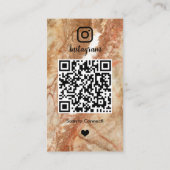 Instagram LUXE Marmer QR Code Visitekaartje (Achterkant)