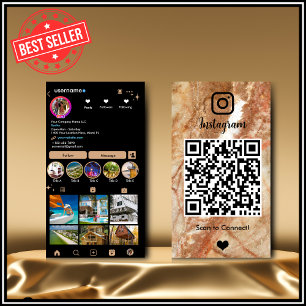 Instagram LUXURY Marmer QR Code Visitekaartje