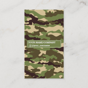 Instagram Militaire leger Camo Visitekaartje