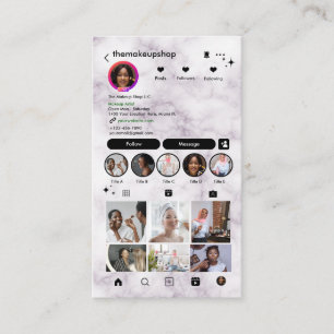 Instagram Modern Marmer QR Code Sociale Media Visitekaartje
