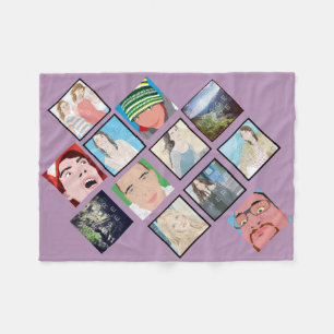 Instagram Mosaic Photo Lt Violet Fleece Blanket Deken