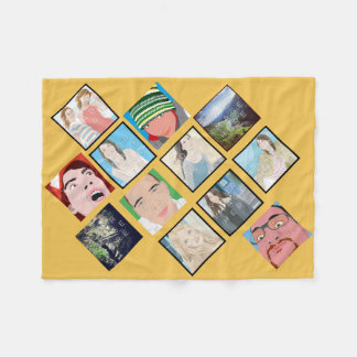 Instagram Mosaic Photo Yellow Fleece Blanket Deken