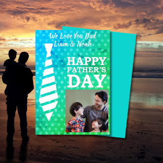 Instagram Photo Stropdas Stippen Blue Fathers Day  Kaart