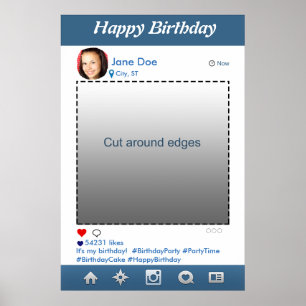 Instagram PhotoBooth Feest Prop Frame voor Verjaar Poster