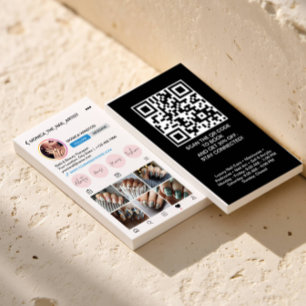 Instagram-profiel 6 foto-raster Volg me QRCODE Visitekaartje