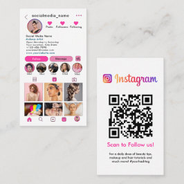 Instagram profiel fotorooster Volg me QR-code Visitekaartje