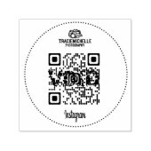 Instagram QR-code bedrijfslogo rubberen stempel (Design)