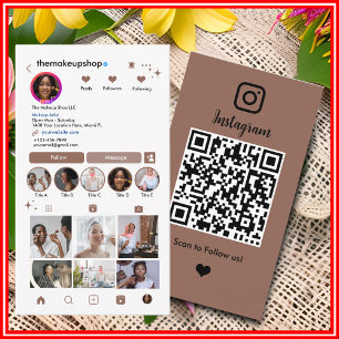 Instagram QR Code Social Media Terracotta Visitekaartje