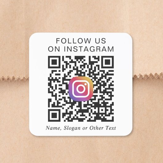 Instagram QR-code Vierkante Sticker