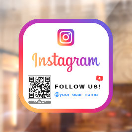 Instagram QR code Volg ons Business Logo Simple Raamsticker