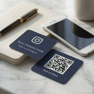 Instagram QR-code zakelijke kaart Aangepaste soc Vierkante Visitekaartje
