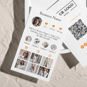 Instagram Scan om QR Code Oranje te verbinden Visitekaartje