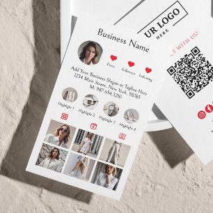 Instagram Scan om QR code rood aan te sluiten Visitekaartje
