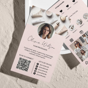 Instagram Scan om QR code roze aan te sluiten Visitekaartje