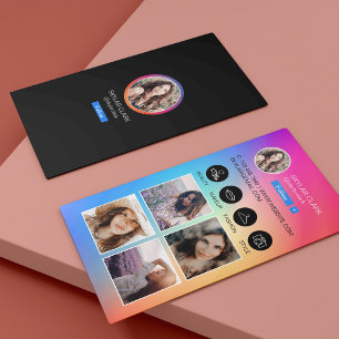Instagram Sociale Volg Me Foto Raster Regenboog Visitekaartje