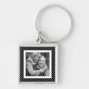 Instagram Square Photo BW Polka Dot Lijst Sleutelhanger