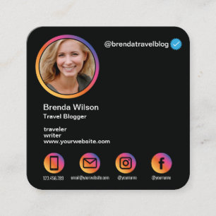Instagram Style Blogger Travel mode Lifestyle Vierkante Visitekaartje