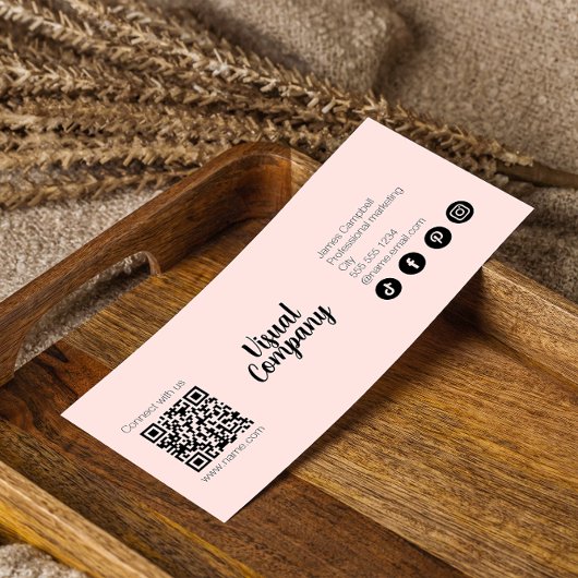 Instagram Suivez-Nous Qr Code rose Script moderne