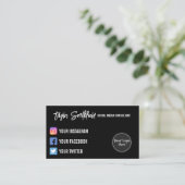 Instagram Twitter Calligraphy Visitekaartje (Staand voorkant)