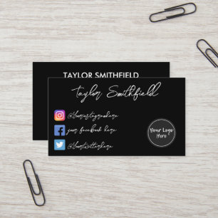 Instagram Twitter Carte de visite manuscrit