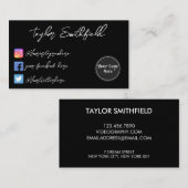 Instagram Twitter Carte de visite manuscrit (Devant / Derrière)
