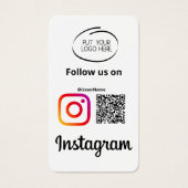 Instagram Volg ons QR-code Dank u Visitekaartje (Voorkant)
