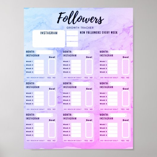 INSTAGRAM VOLGENS GROEI TRACKER POSTER (Voorkant)