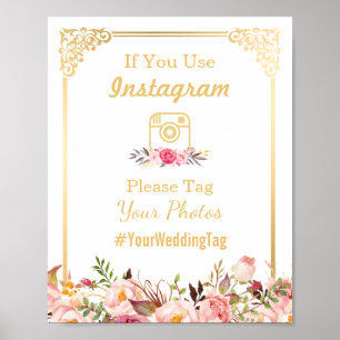 Instagram Weddenschap    Lijst Floral Poster