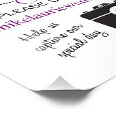 Instagram Wedding Poster Sign - Plum Paars (Hoek)