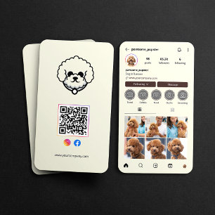 Instagramprofiel Hond Influencer Biege QR-code Visitekaartje
