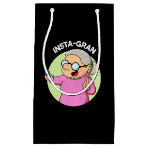 Instagran Funny Social Media Grandma Pun Dark BG Klein Cadeauzakje
