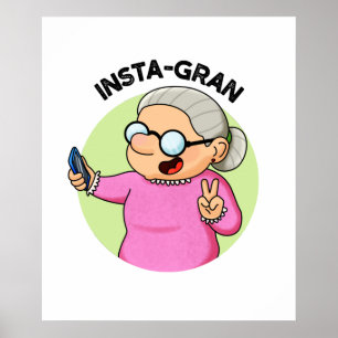 Instagran Funny Social Media Grandma Pun Poster