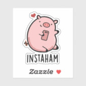 Instaham Grappige Sociale Media Varken Pun Sticker (Vel)