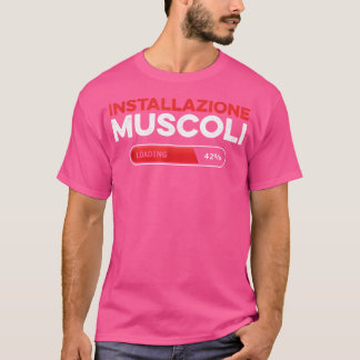 Installatie Spieren Fitness Sport Gym Dumbbells T-shirt