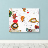 Installatie van micromanethiques op tekeningen Can Canvas Afdruk (Insitu (Houten vloer))