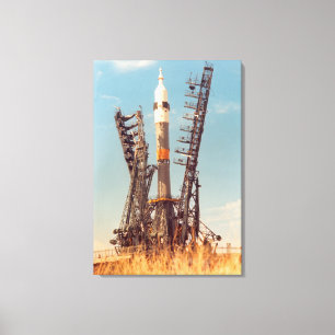 Installatie van Soyuz Spacecraft op Baikonur Canvas Afdruk