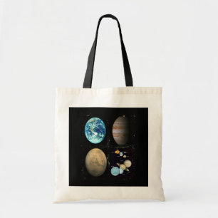 Installaties voor de collage van zonnestelsels tote bag