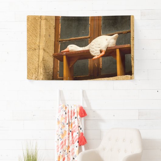 Installation de l'oie sur une bannière (En situation)